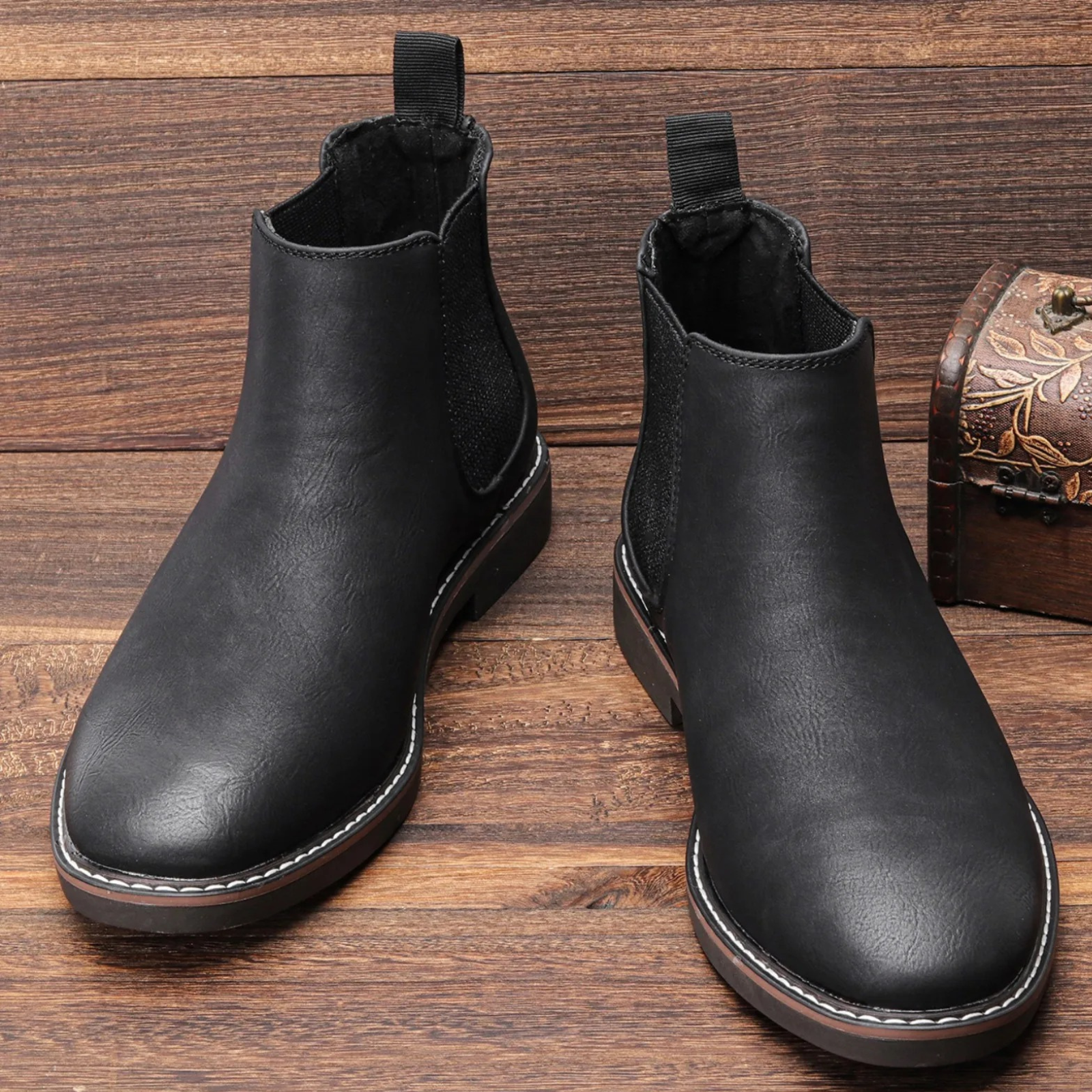 Vortren - Chelsea Boots Heren met Comfortabele Binnenzool en Antislip Zool