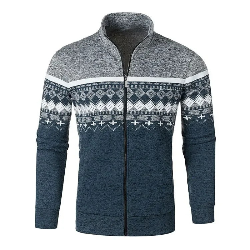 Mirvion - Heren Vest met Rits - Noors Gebreid Patroon Cardigan