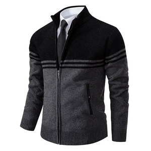 Kenvalk - Heren Vest met Rits - Tweekleurige Gebreide Cardigan met Strepen