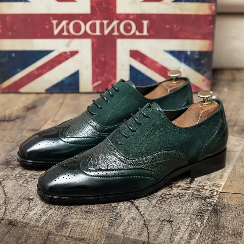 Kendrix - Nette Heren Schoenen van Leer met Wingtip en Brogue Details