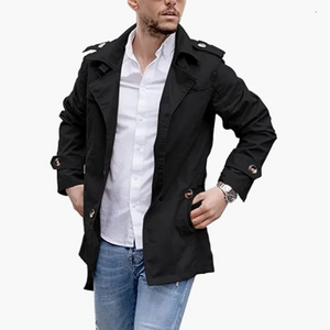 Rigsley -  Heren Tussenjas - Klassieke Halflange Trenchcoat voor Mannen