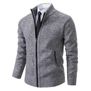 Jarnell - Heren Vest met Rits - Textuur Gebreide Cardigan