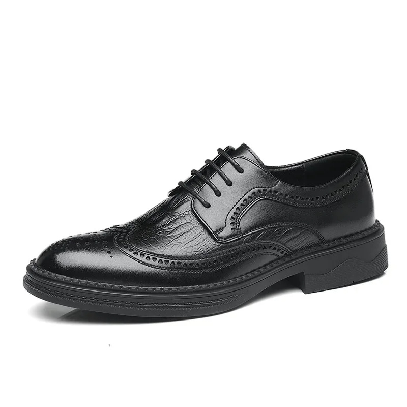 Derolin - Nette Heren Schoenen Geperforeerd Leren Wingtip Oxford met Brogue Design