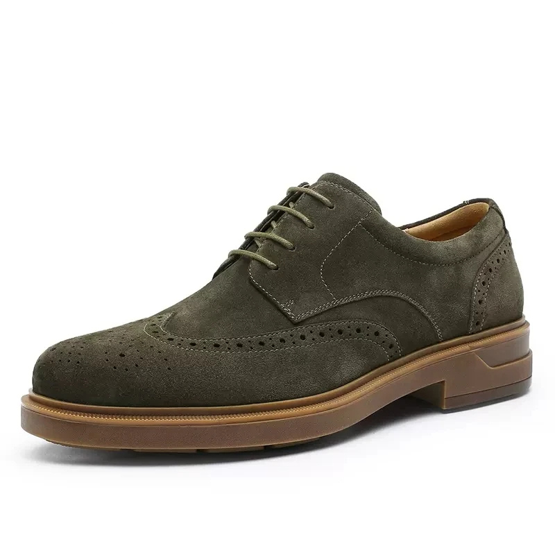 Kerrion - Nette Heren Schoenen van Suède met Wingtip Design