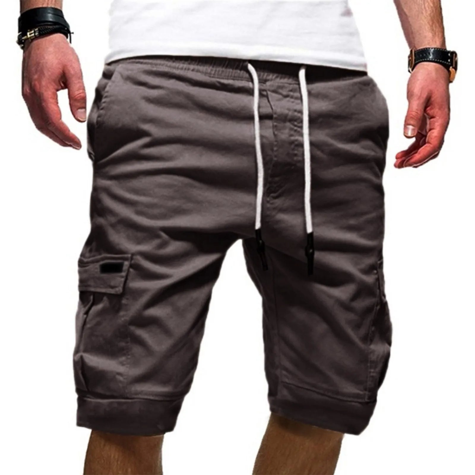 James™ Effen heren cargo shorts met klepzakken & trekkoord