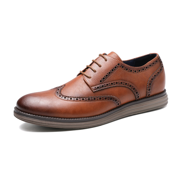 Brexton - Nette Heren Schoenen van Leer met Wingtip en Comfortabele Zool