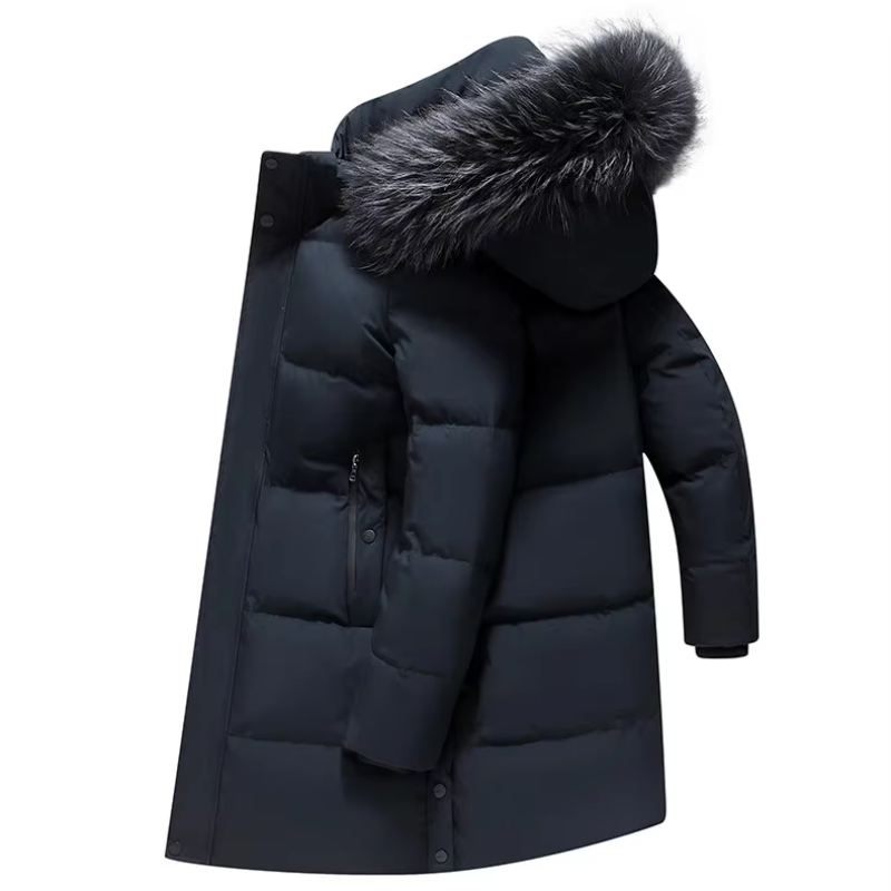 Flandro - Lange Winterjas Heren Parka Met Afneembare Capuchon en Bontkraag