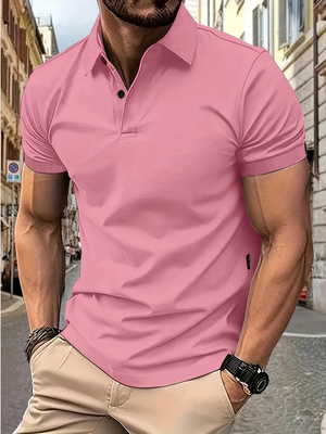 JAMES Wit poloshirt met korte mouwen en reverskraag