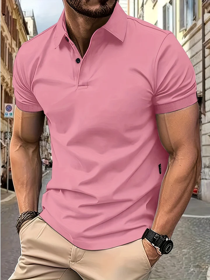 JAMES Wit poloshirt met korte mouwen en reverskraag