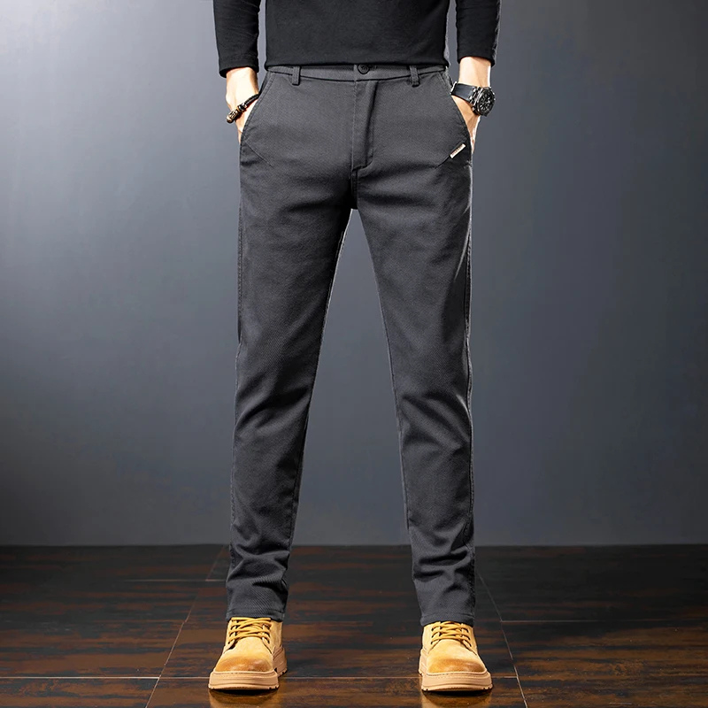 Vilbron - Heren Pantalon Casual Slim Fit met Knopen en Zijzakken