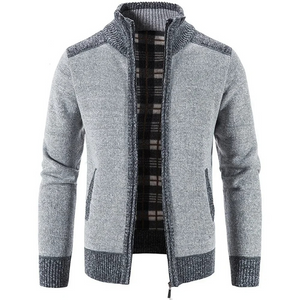 Targlen - Heren Vest met Rits - Warm Gebreide Cardigan met Fleece Voering