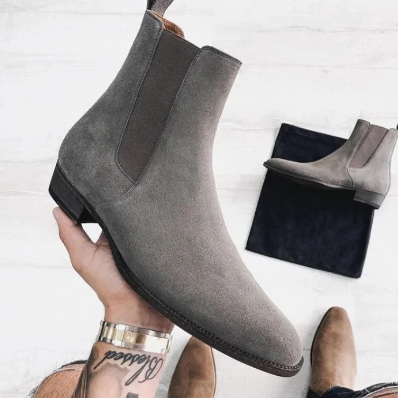 Loxster - Kwalitatieve Chelsea Boots Heren van Suède met Elastische Inzetstukken