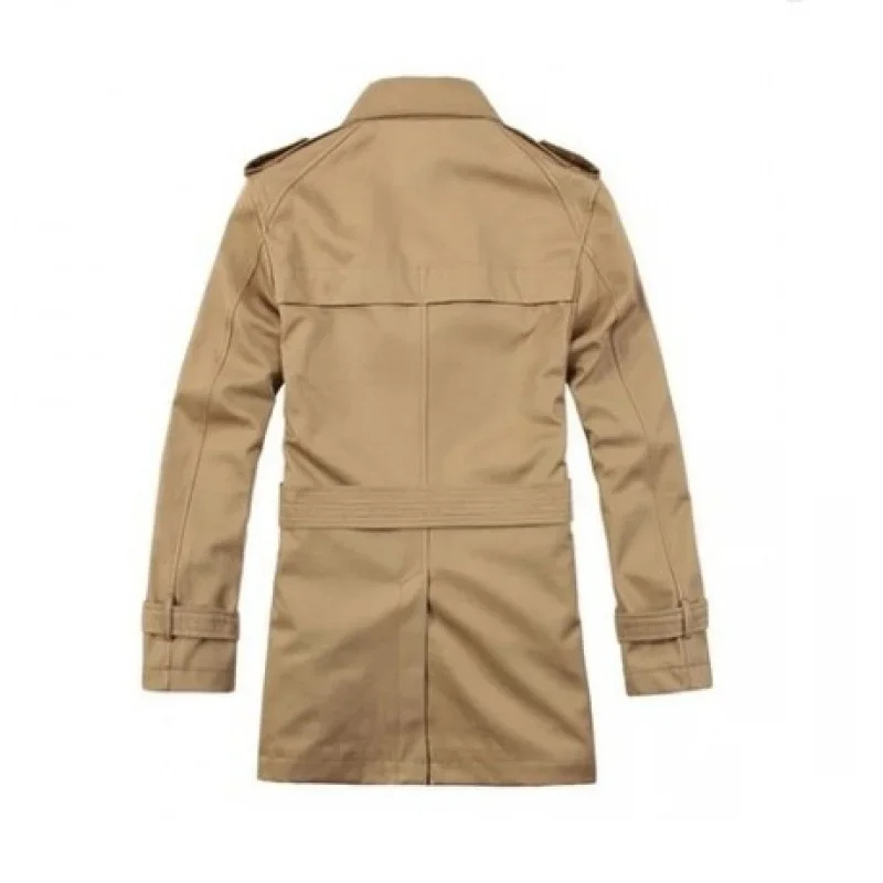 Nexgard - Lange Jas Heren Dubbel Geknoopte Trenchcoat Met Riem en Verstelbare Manchetten