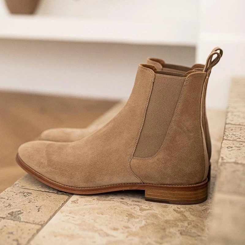 Valstorm - Kwalitatieve Chelsea Boots Heren van Suède met Rubberen Zool