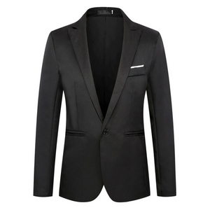 Cretton - Heren Colbert - Slim Fit Satijnen Blazer Met Één Knoop voor Formeel Gebruik