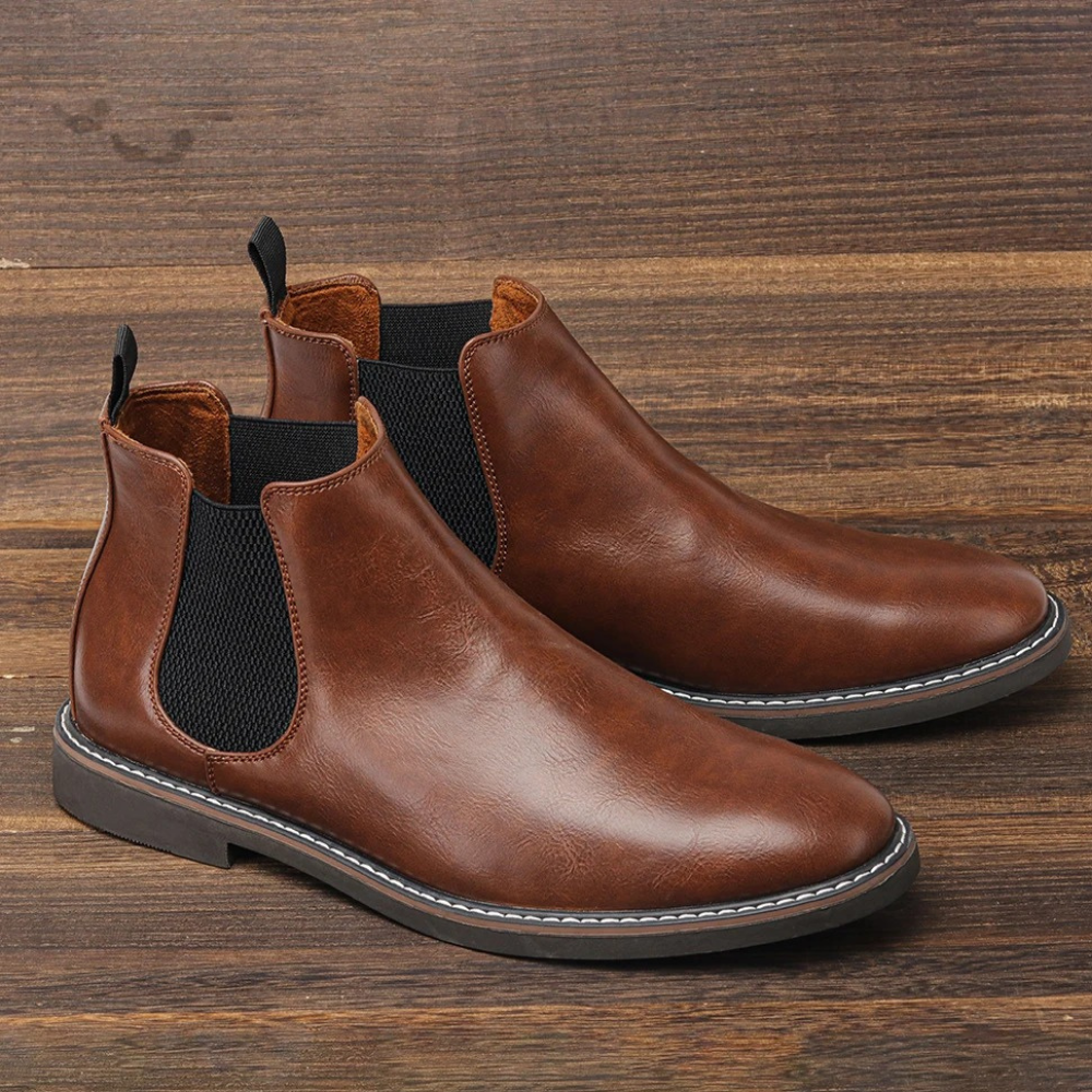 Kestlow - Chelsea Boots Heren van Leer met Elastische Zijkanten