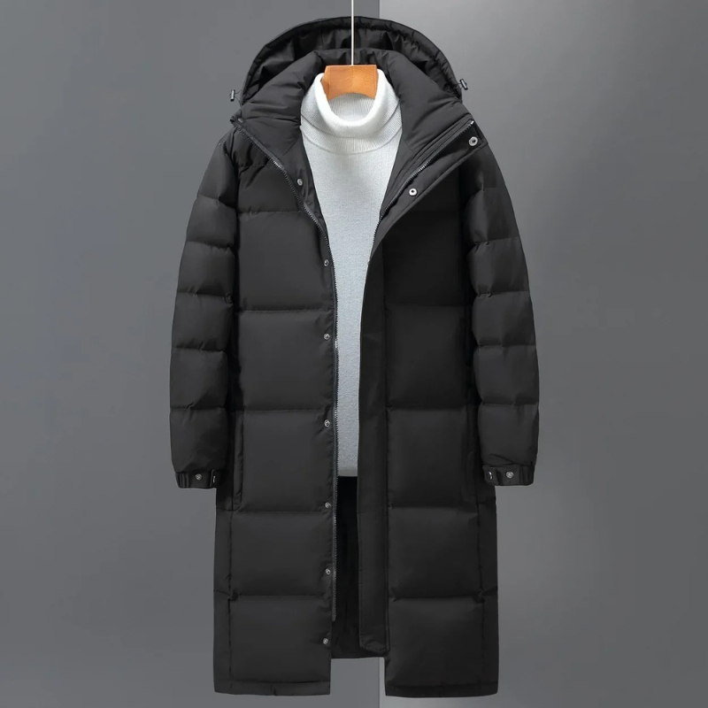 Trovell - Puffer Jacket Heren Extra Lang met Capuchon, Winddicht, Geïsoleerd & Warm