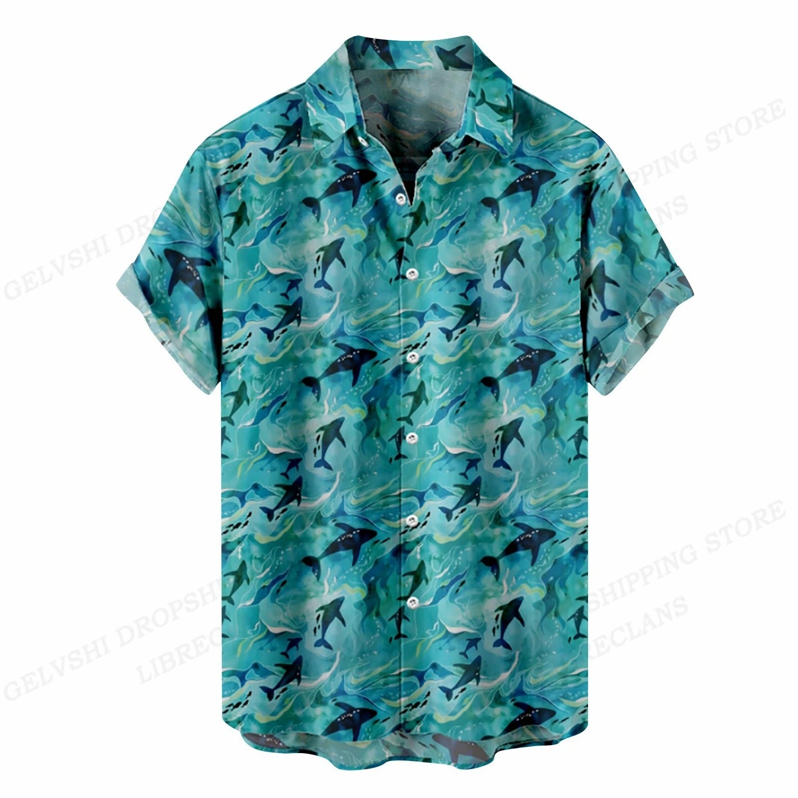 Amigo™ Hawai overhemd met grafische vissenprint