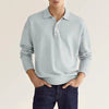 James™ effen kleur doorknoop Polo lange mouwen