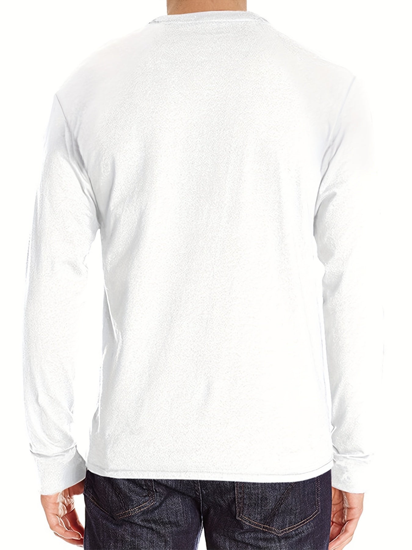 Elder - Heren Lange Mouw Henley Shirt met Knoopsluiting