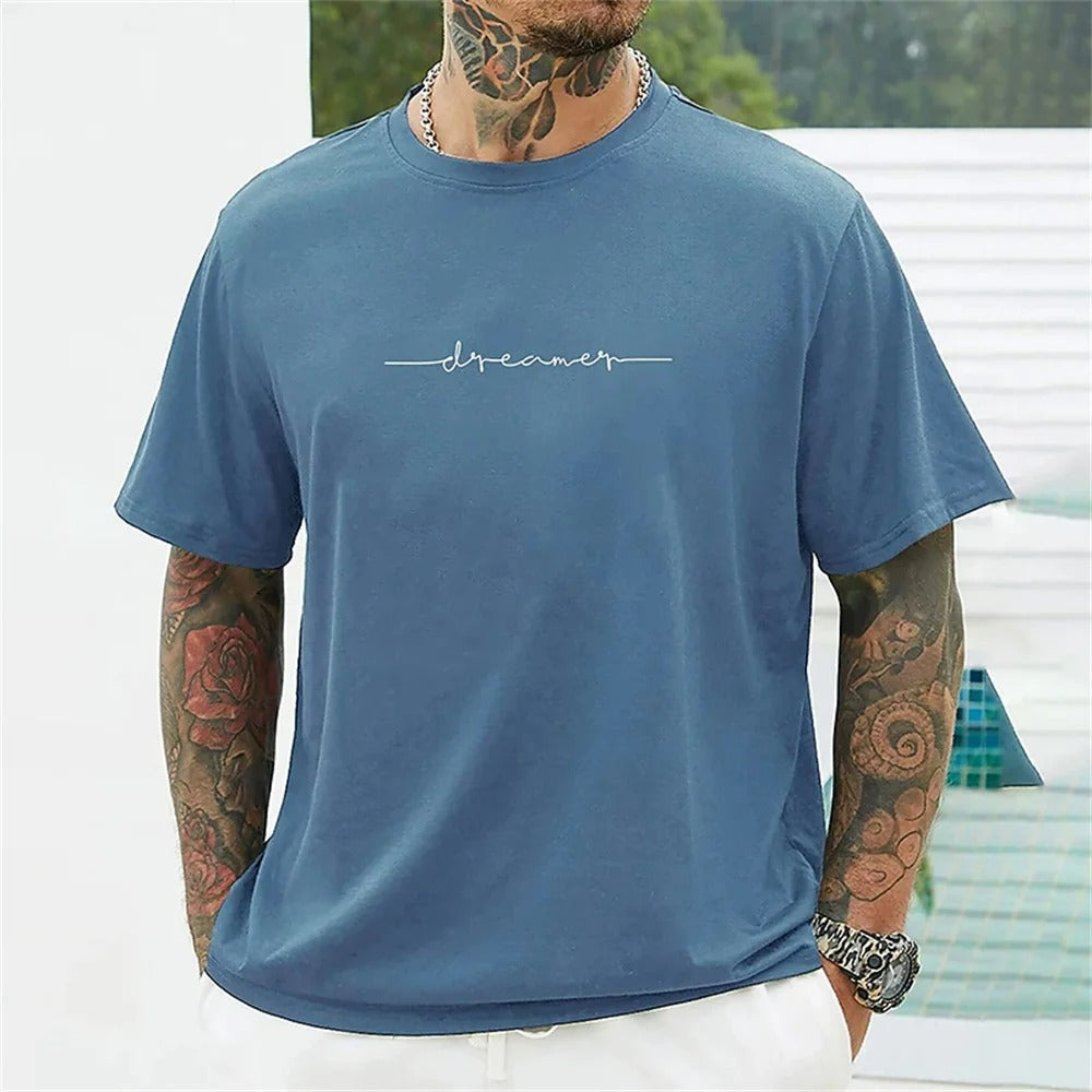 James™ eenvoudige grijze winddichte heren t-shirts