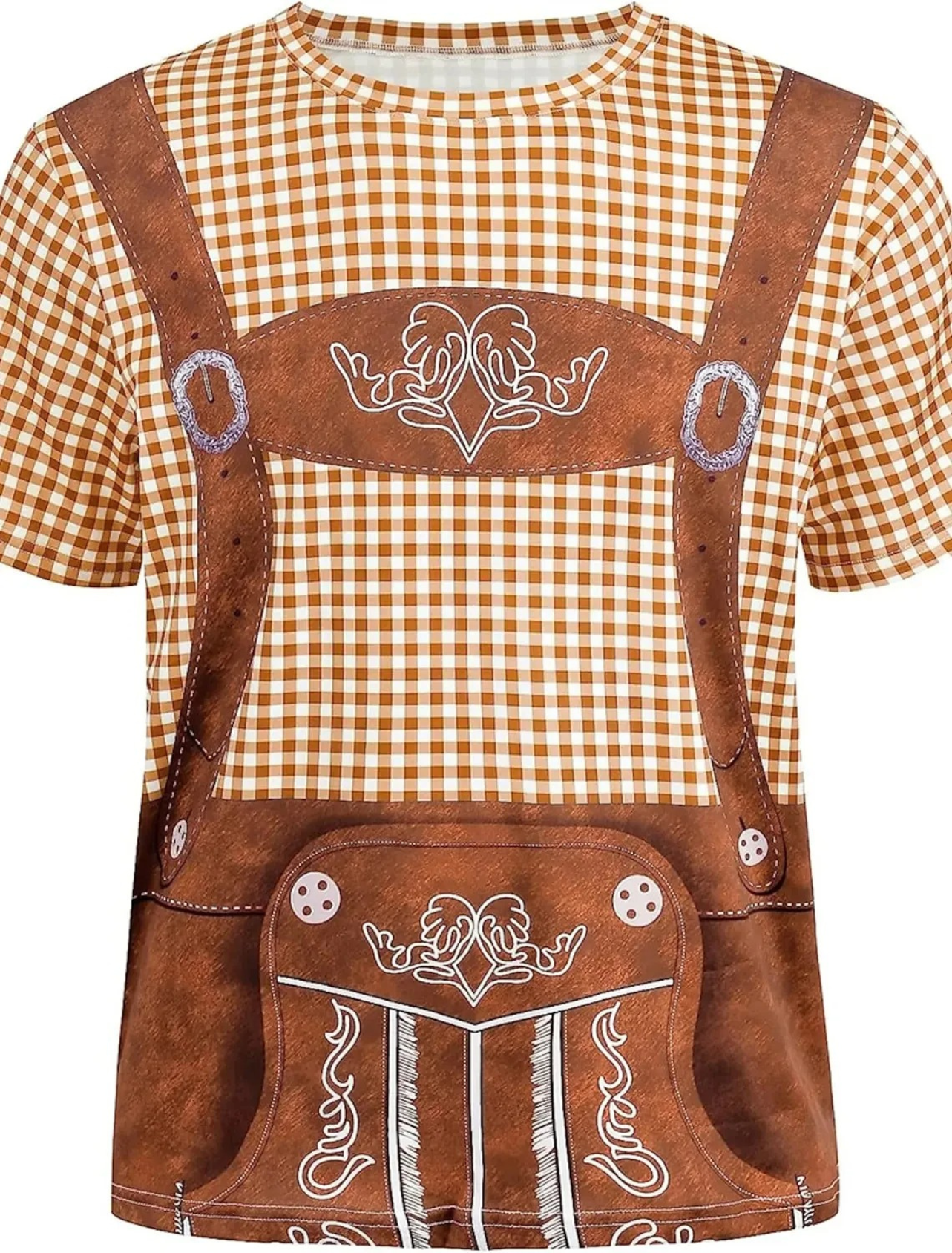 HoogHer - Oktoberfest T-shirt voor Heren met Lederhosen Look - Feestkleding