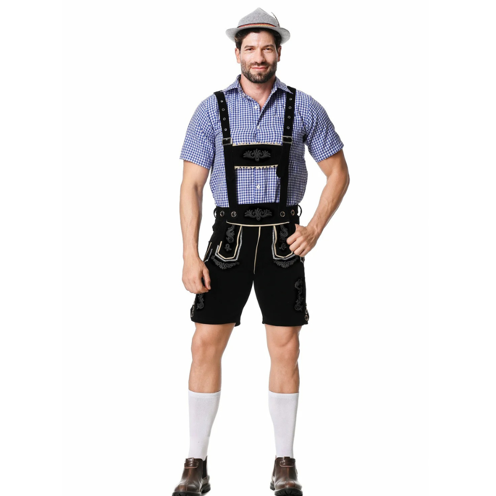 LederDo - Korte Lederhosen voor Heren met Bretels - Traditionele Beierse Kleding