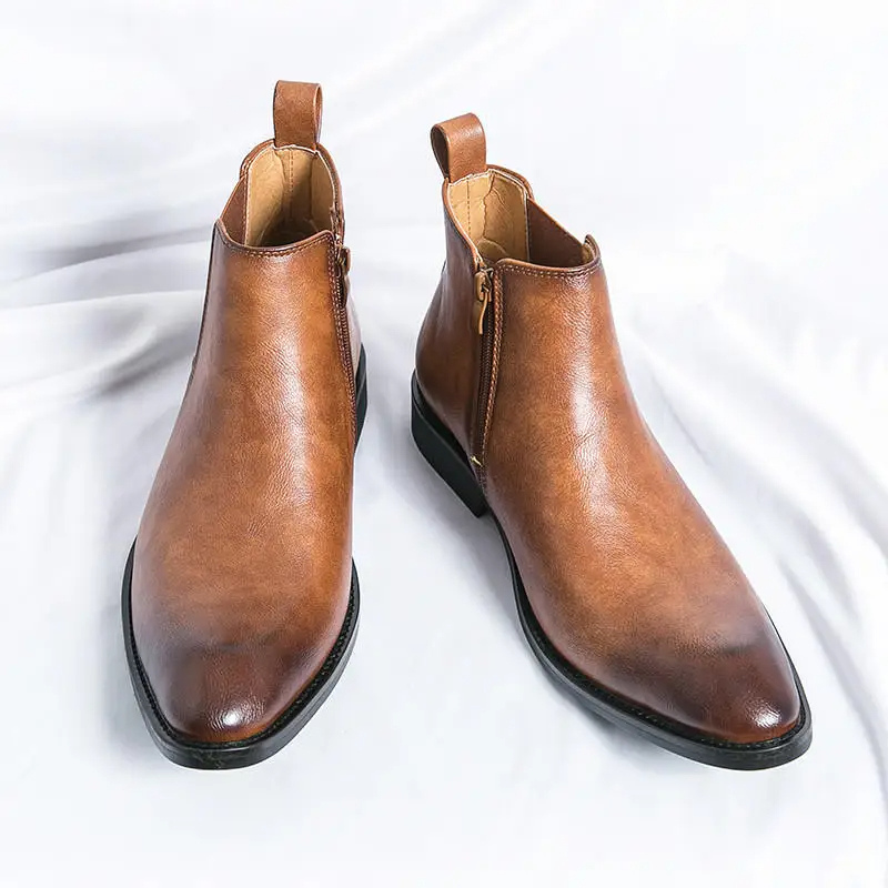 Rustrog - Herenschoenen Boots - Leren Chelsea Boots met Rits, Elegant & Formeel