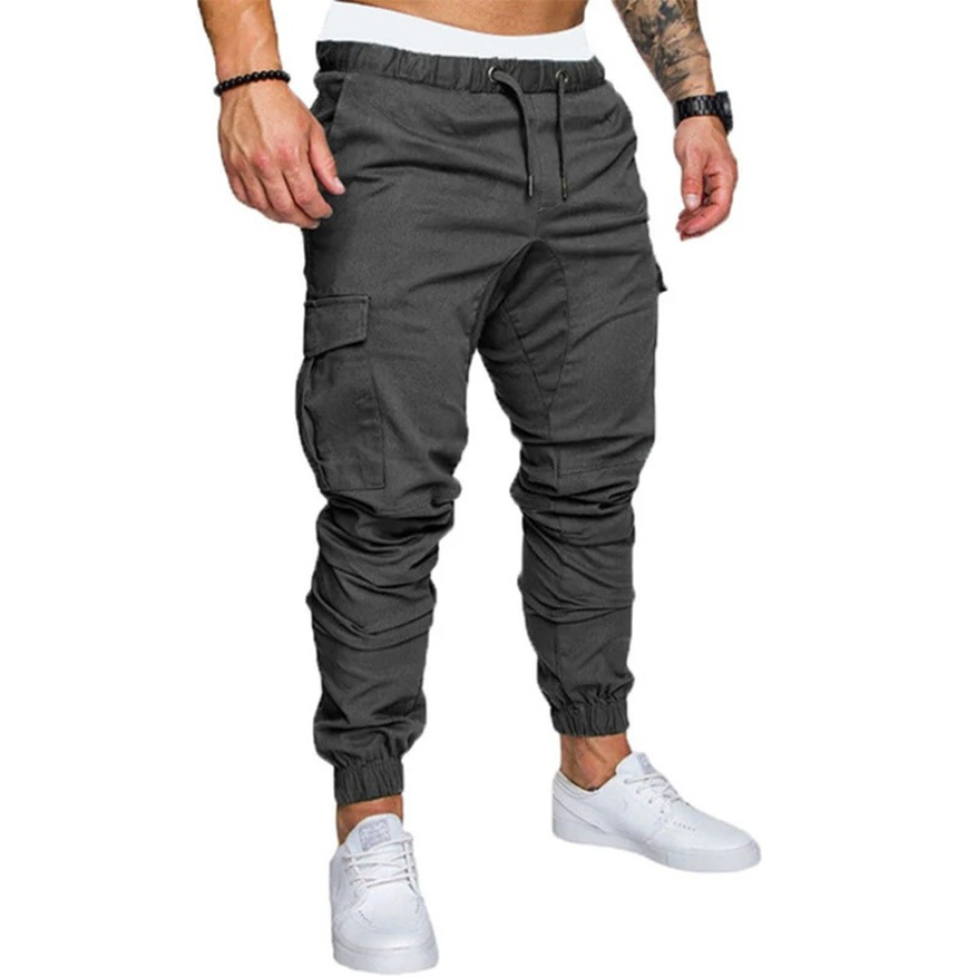 Zilverp - Cargo Broek Heren – Sportieve Joggingbroek met Zakken, Elastische Taille