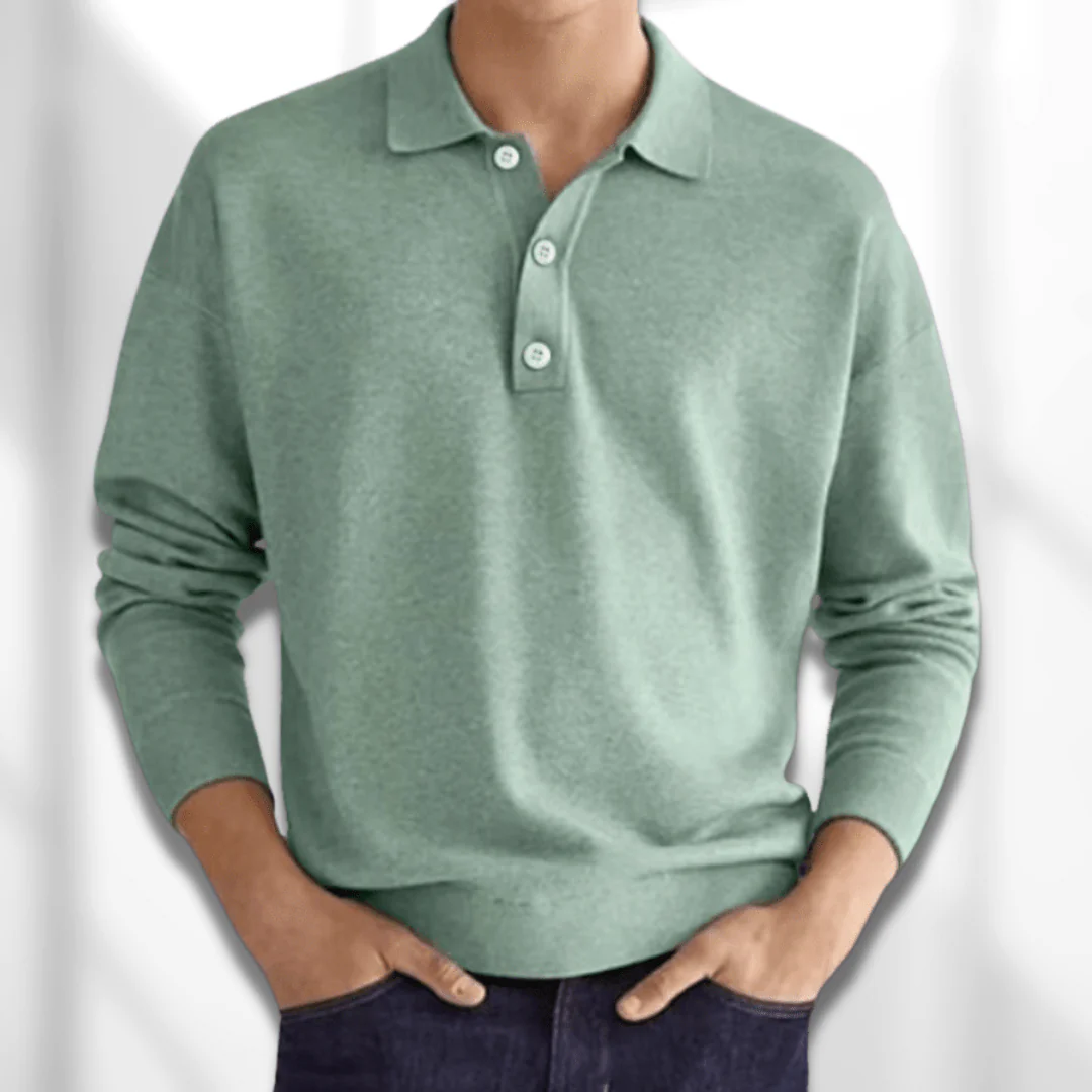 JAMES Heren Lange Mouw Polo Trui POLUNO