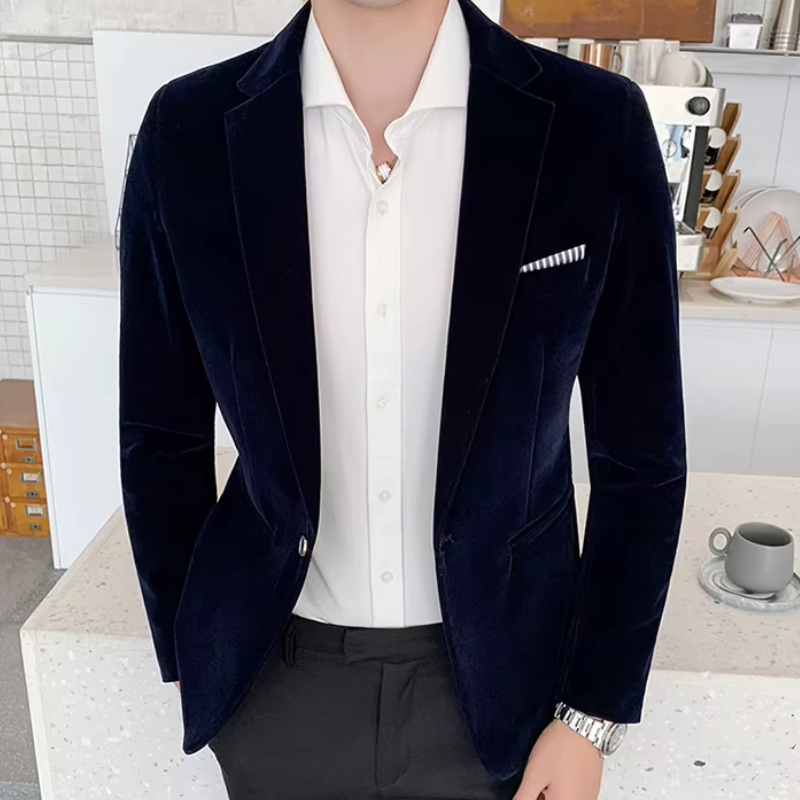 Brixton - Heren Colbert - Slim Fit Fluwelen Blazer Met Één Knoop