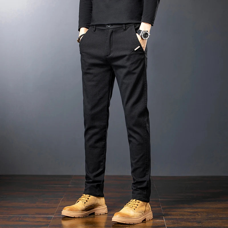 Vilbron - Heren Pantalon Casual Slim Fit met Knopen en Zijzakken