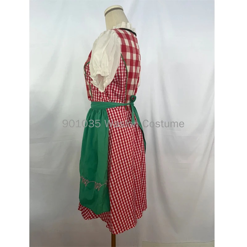 Ornella - Dirndl Dames Traditionele Jurk met Pofmouwen en Schort