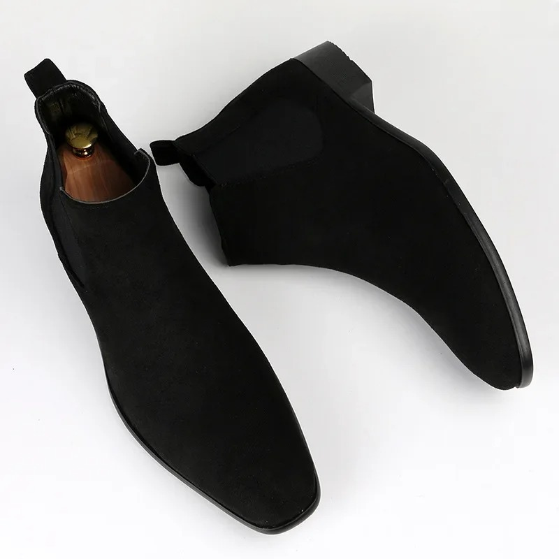 Crevton - Slanke Chelsea Boots Heren van Suède met Elastische Zijkanten