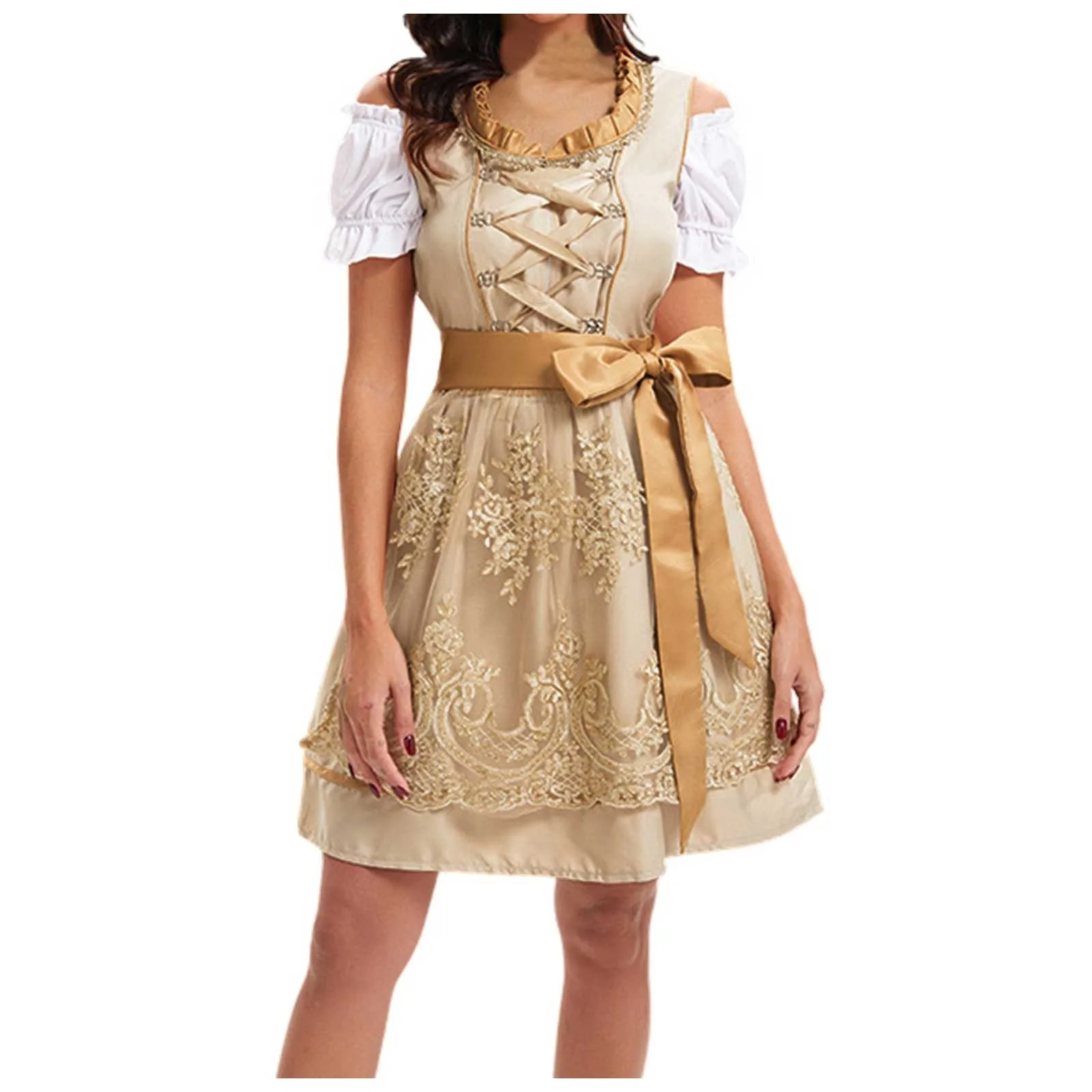 Jirndel - Dirndl Dames Oktoberfest Outfit met Ruches en Luxe Borduurwerk