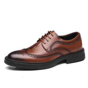 Derolin - Nette Heren Schoenen Geperforeerd Leren Wingtip Oxford met Brogue Design