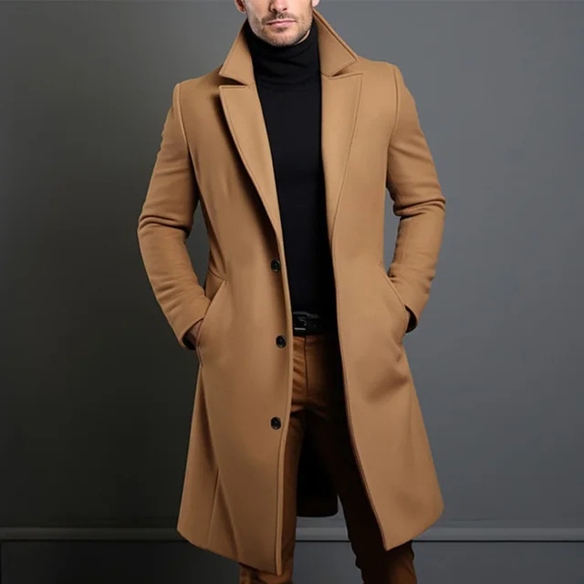 Santiro - Mantel Jas Heren | Enkel Geruite Tailored Lange Jas