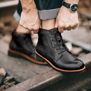 Tralven - Herenschoenen Boots - Leren Enkellaarzen, Vintage Veterschoenen met Duurzame Zool