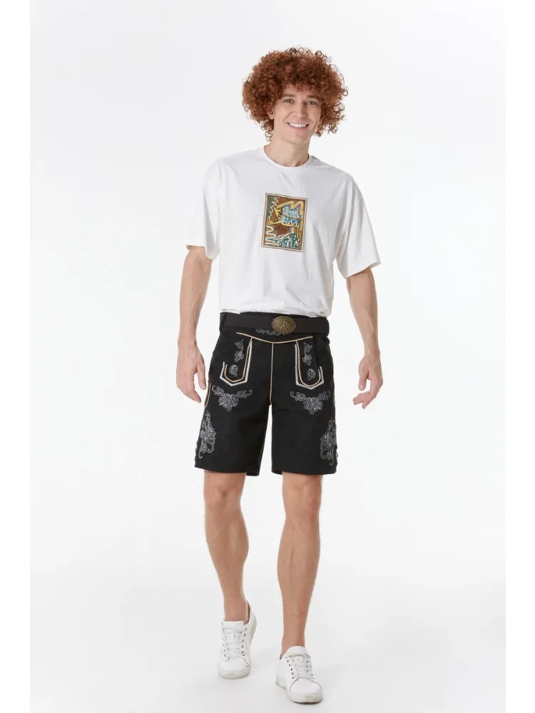 WoudLed - Casual Lederhosen voor Heren met Decoratieve Riem - Feestkleding