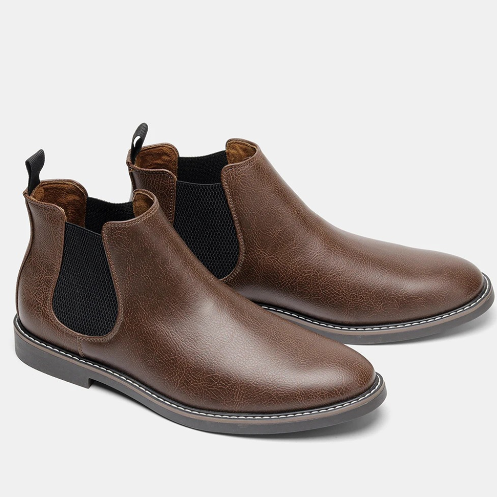 Bravonn - Chelsea Boots Heren met Glanzende Afwerking en Elastische Zijkanten