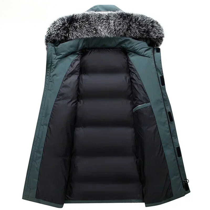 Warmnor - Heren Parka Winterjas met Nepbont Capuchon, Winddicht, Waterdicht