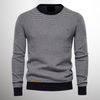 Groftek - Heren Geometrisch Patroon Crewneck Trui, Slim Fit, Zacht Gebreide Stof