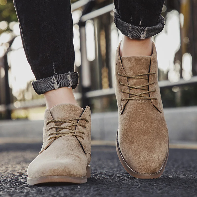 Molenzo - Klassieke Heren Boots van Suède, Comfortabele Enkelhoge Schoenen