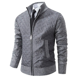 Grenvok - Heren Vest met Rits, Gewatteerd Gebreid Vest, Casual Textuur Design