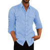 James™ Linnen Overhemd Heren Casual Blouse Katoen Linnen Shirt