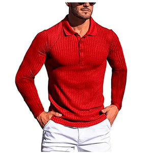 James™ slim fit gestreepte Polo lange mouwen