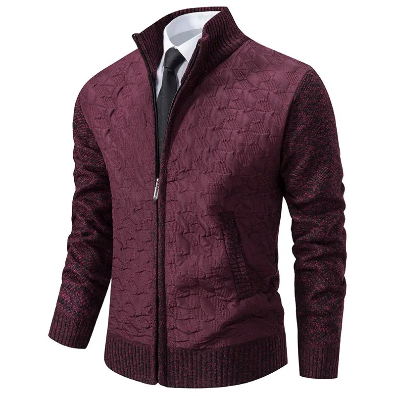 Grenvok - Heren Vest met Rits, Gewatteerd Gebreid Vest, Casual Textuur Design