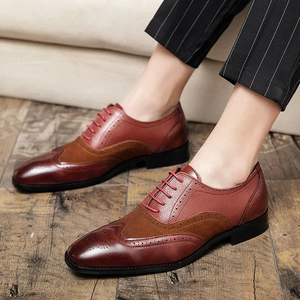 Kendrix - Nette Heren Schoenen van Leer met Wingtip en Brogue Details