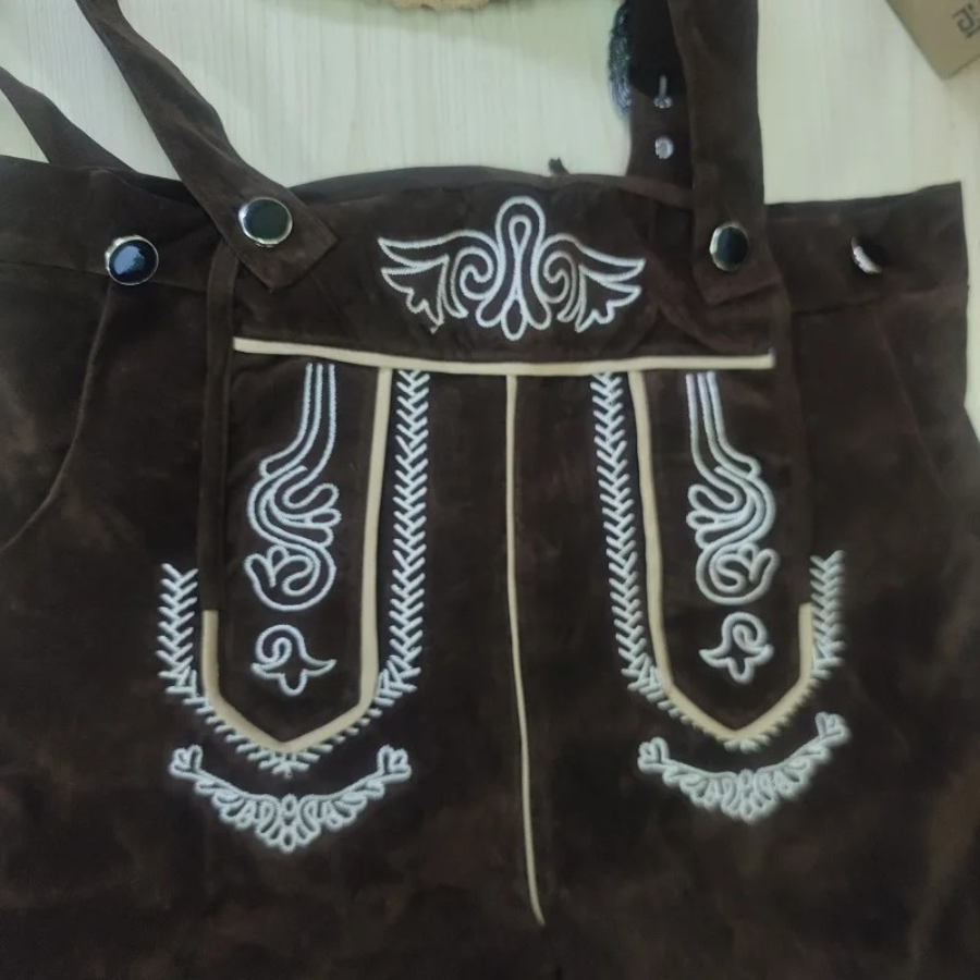 VeldenB - Kniebroek Lederhosen voor Heren met Bretels - Perfect voor Feesten