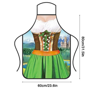 Fendora - Dirndl Dames Keukenschort met Feestelijk Design